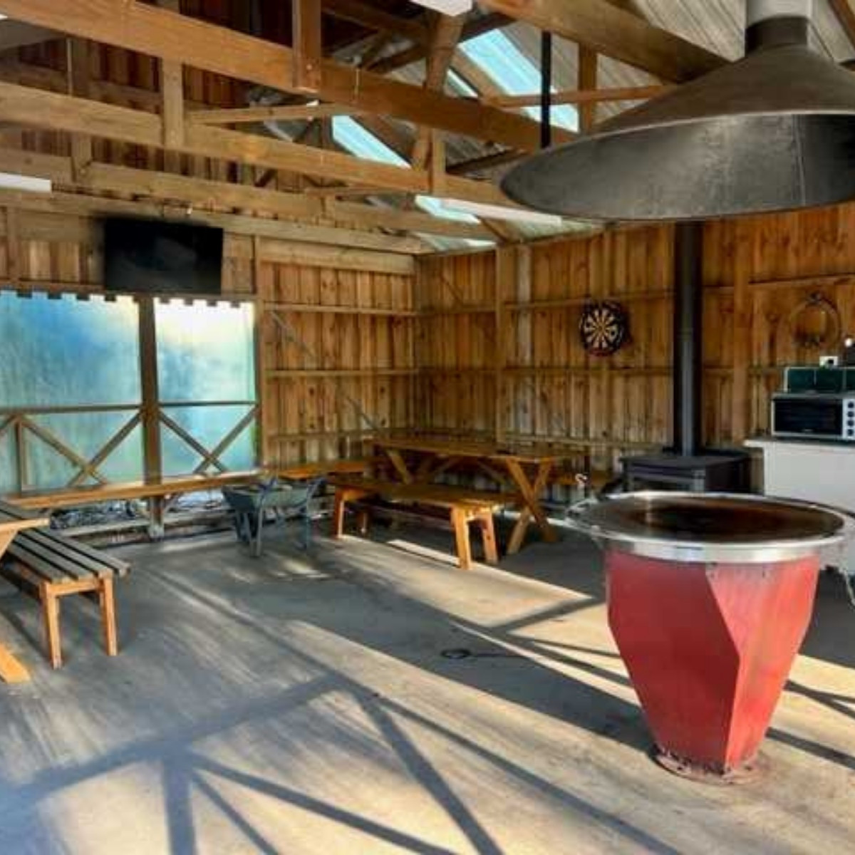 beach park tourist caravan park rustic camp kitchen