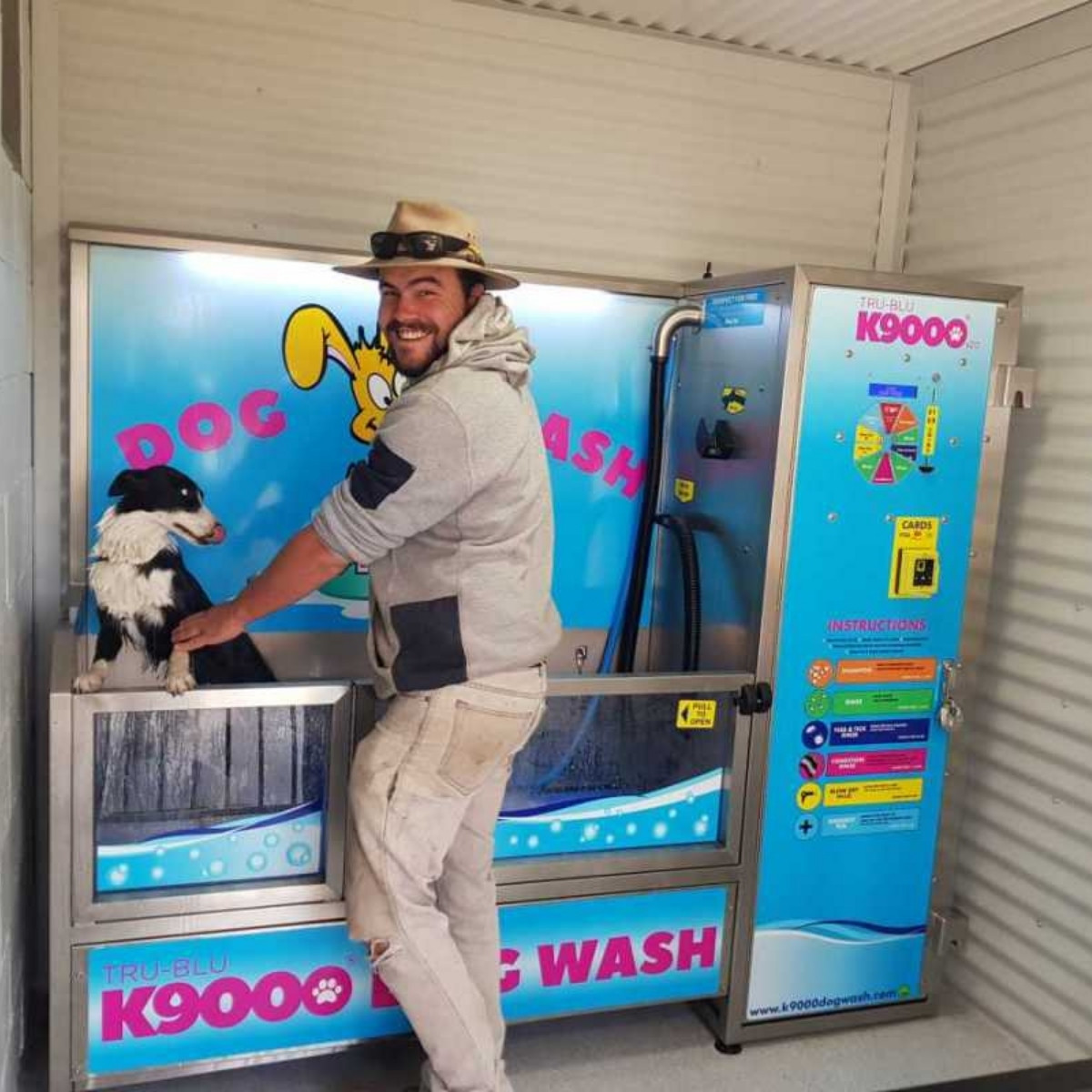 country road caravan park dog wash