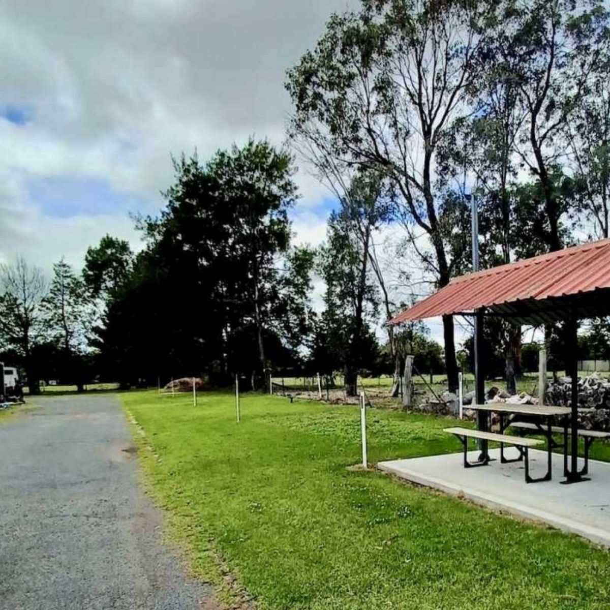 country road caravan park driveway
