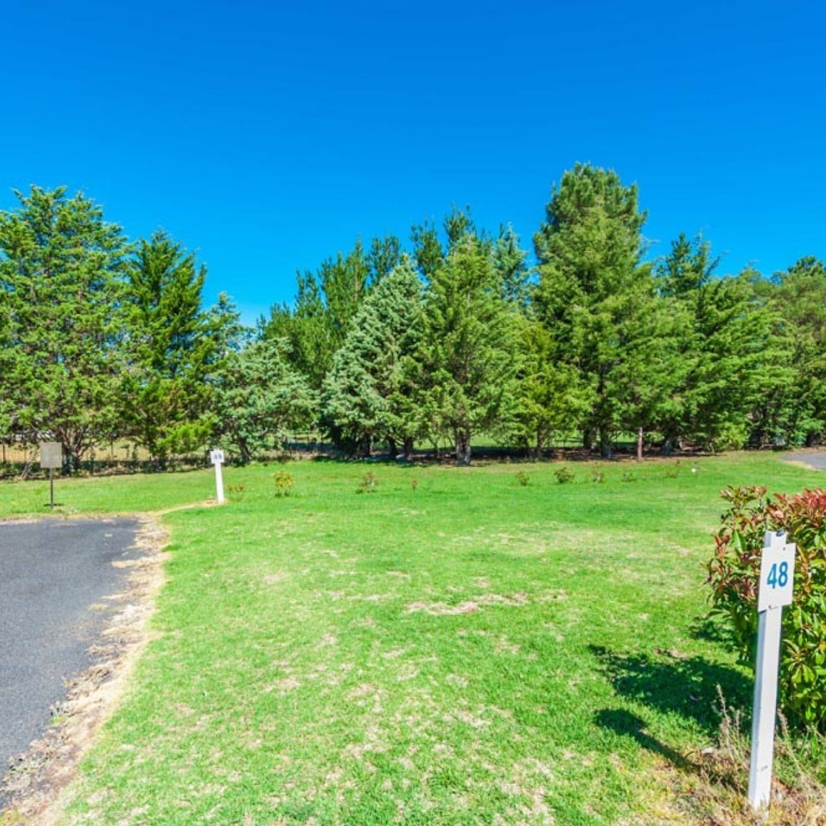 country road caravan park grass