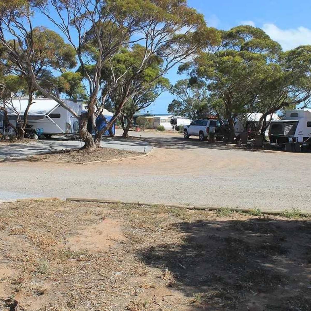 harbour view caravan park driveway with caravan sites